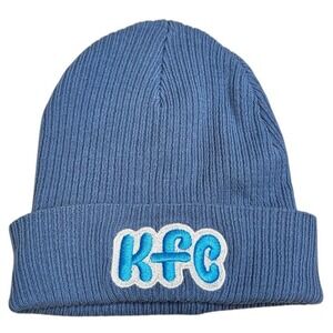 Atlantis Nelson KFC Beanie Blue‎ Organic Cotton Ribbed Logo Winter Warm